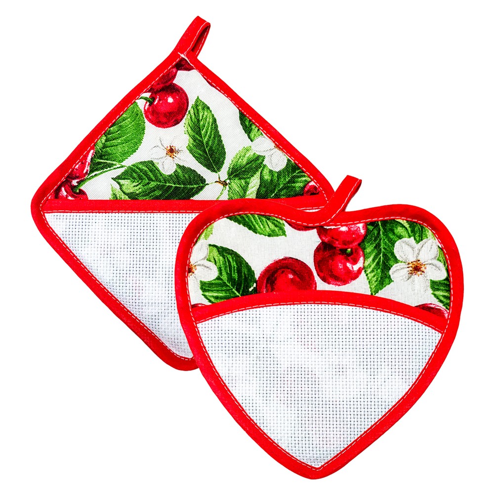Presina SPRING SUMMER cuore e quadra con tasca in etamine da ricamare