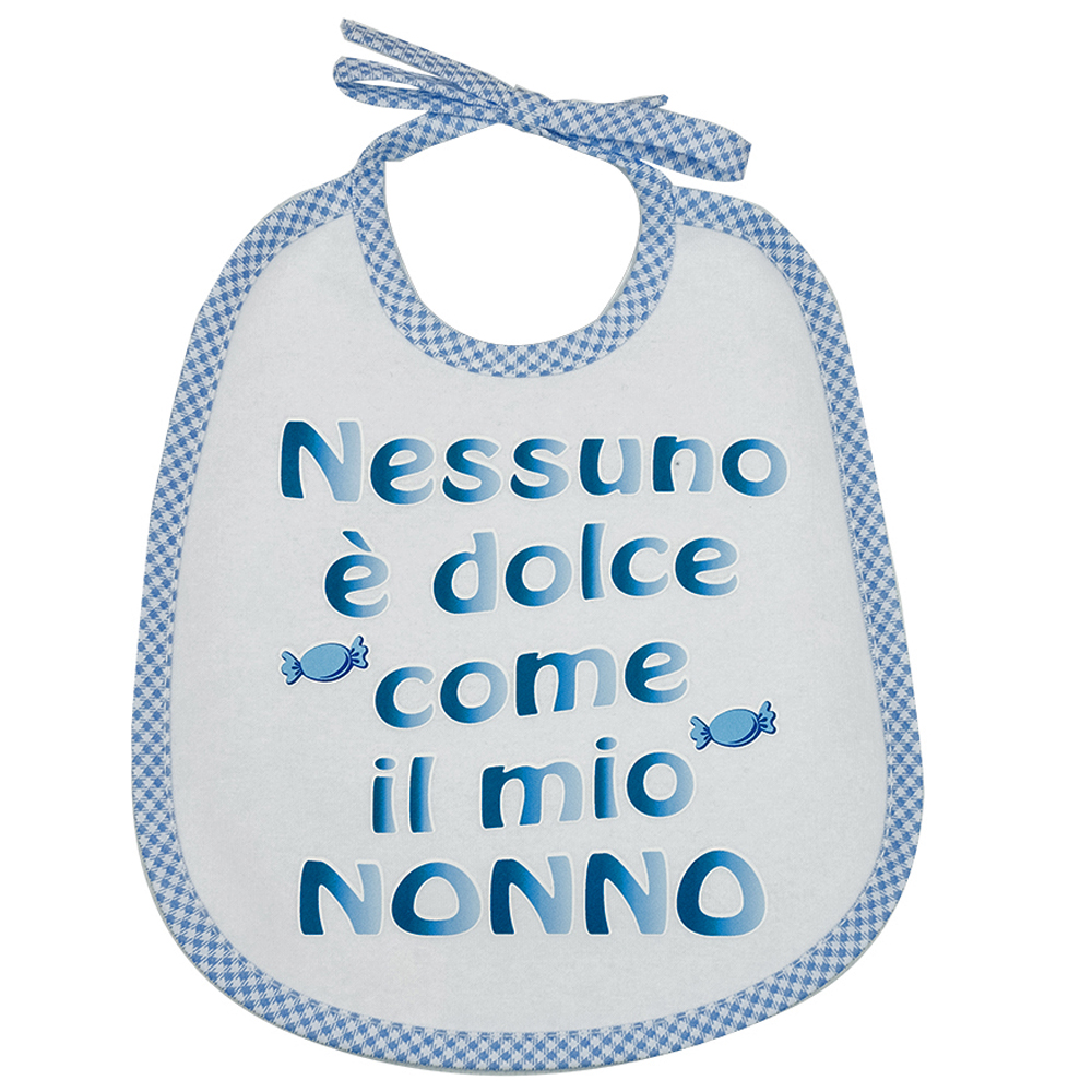 Bavaglino LE FRASI.. cm.20x24 con laccetti