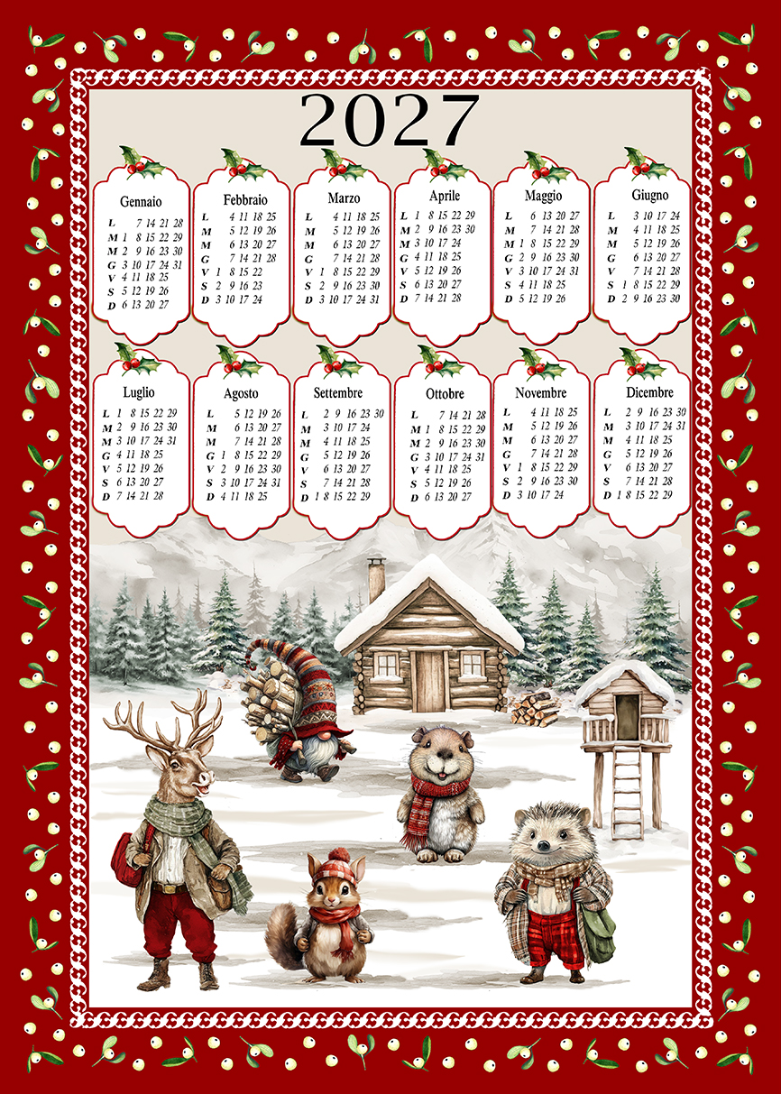 Strofinaccio Calendario  cm.50x75