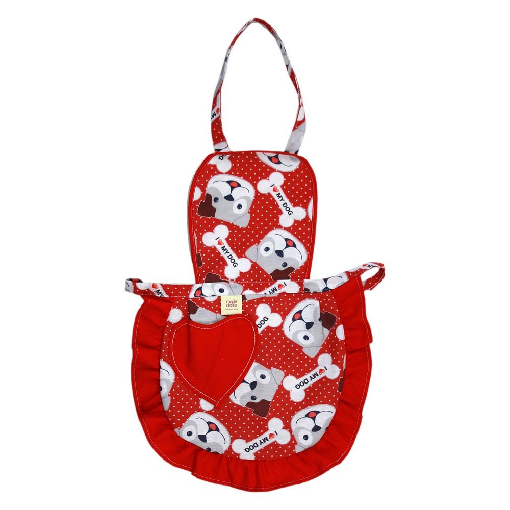 Grembiulino FABRIZIO cm.39x50 con pettorina con tasca a cuore