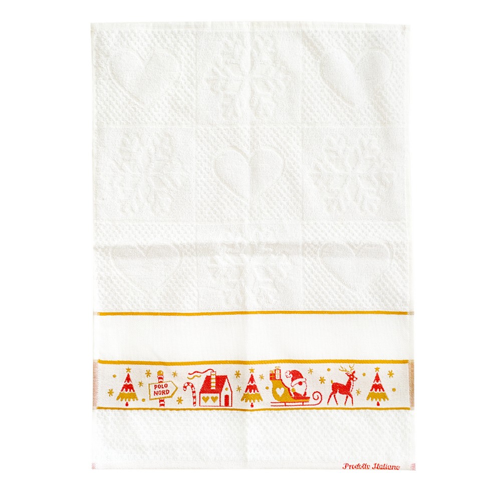 Strofinaccio POLO NORD da ricamare colore bianco