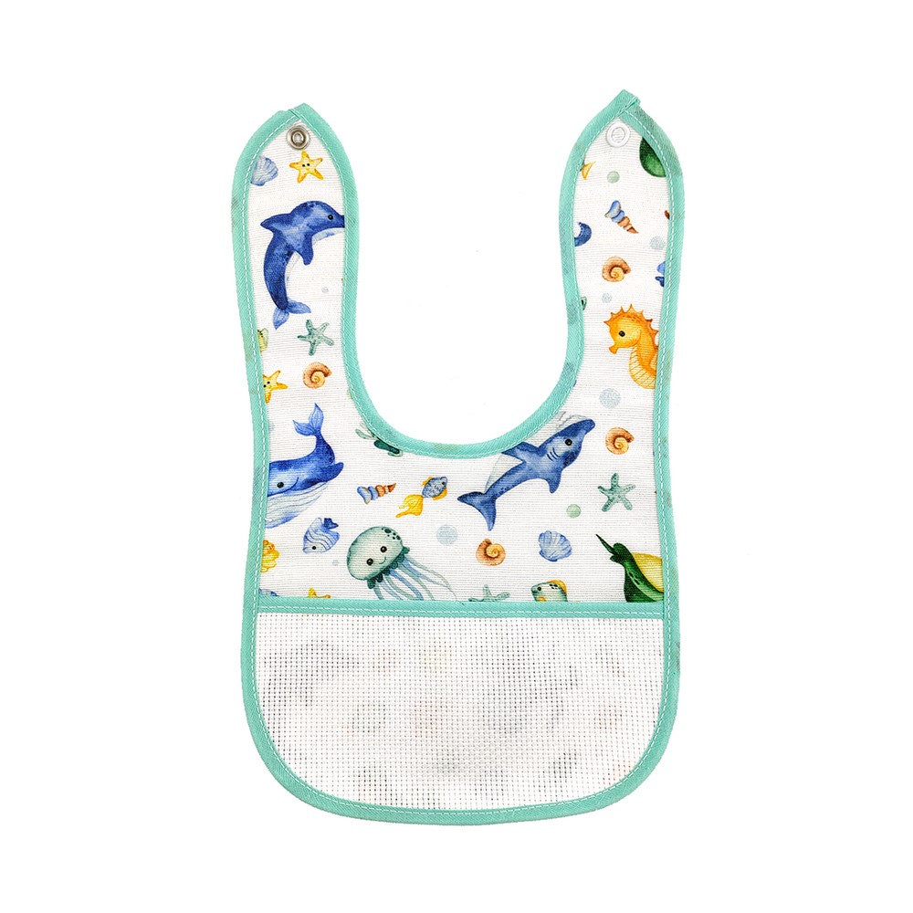 Bavetta da ricamare SEBASTIAN cm.18x30 con bottone