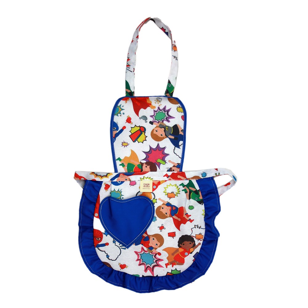 Grembiulino FABRIZIO cm.39x50 con pettorina con tasca a cuore