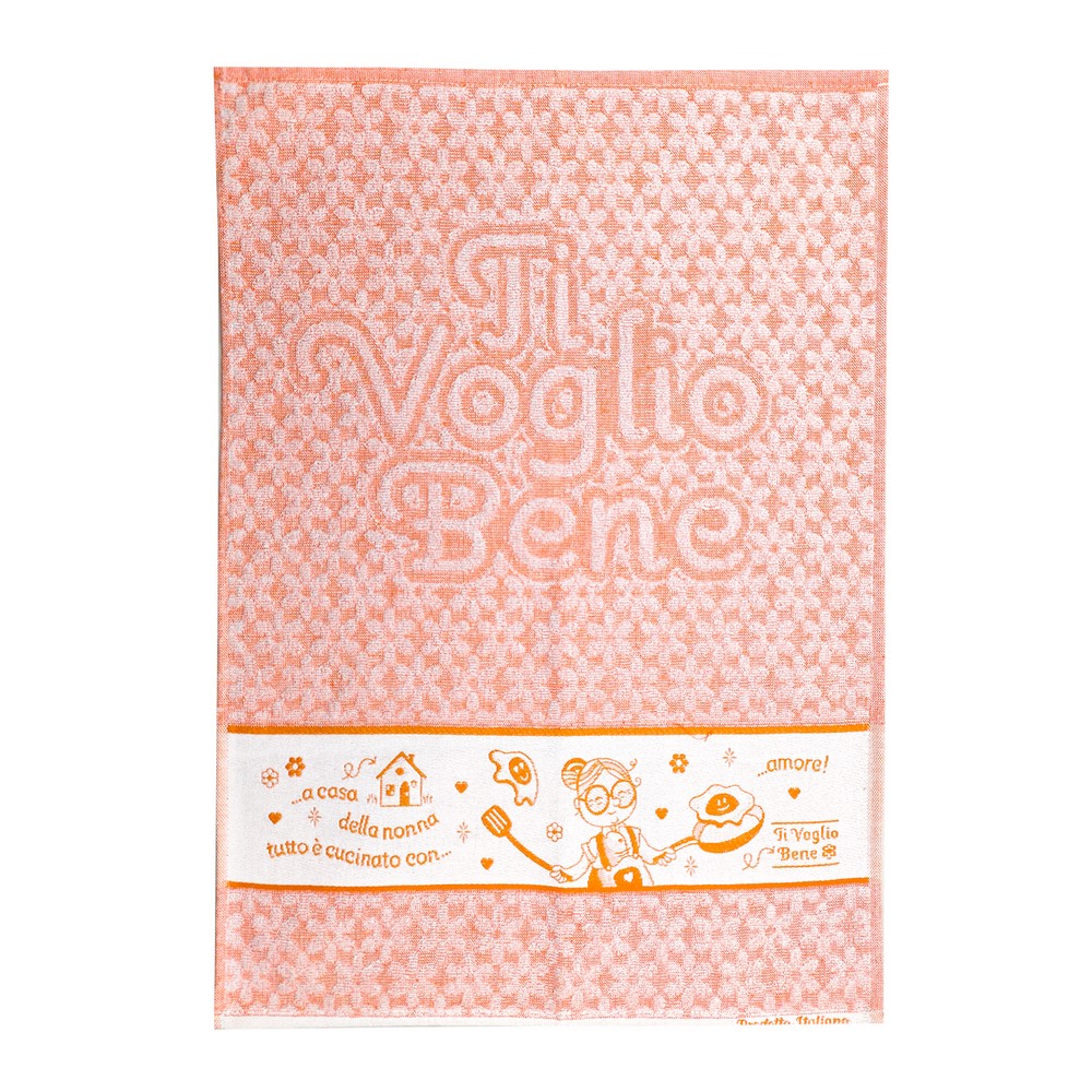 Strofinaccio NONNA base colorata cm.50x70