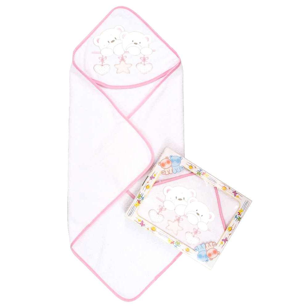 Accappatoio Neonato Triangolo YOGHY con cappuccio ricamato