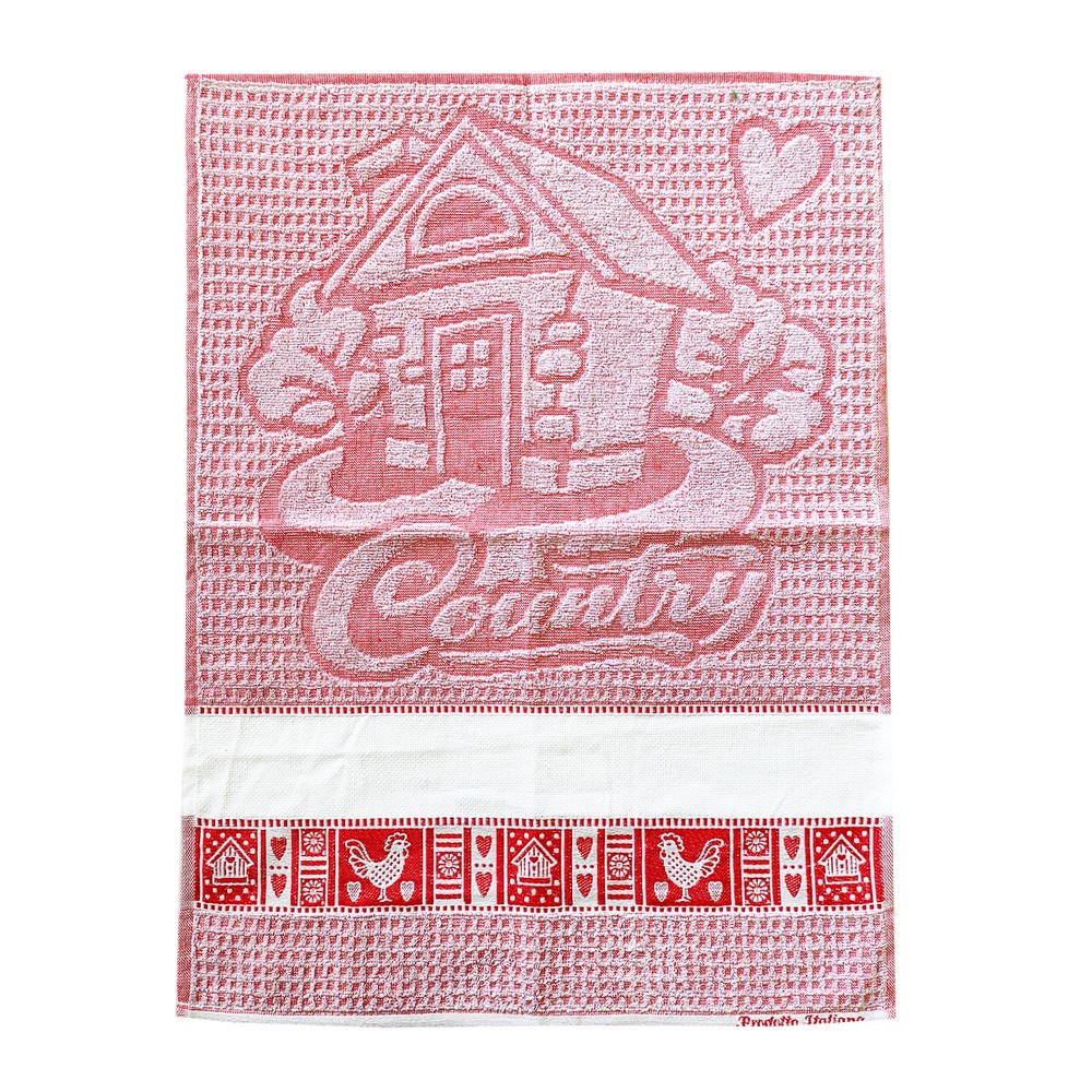 Strofinaccio COUNTRY cm.50x70 base colorata con etamine