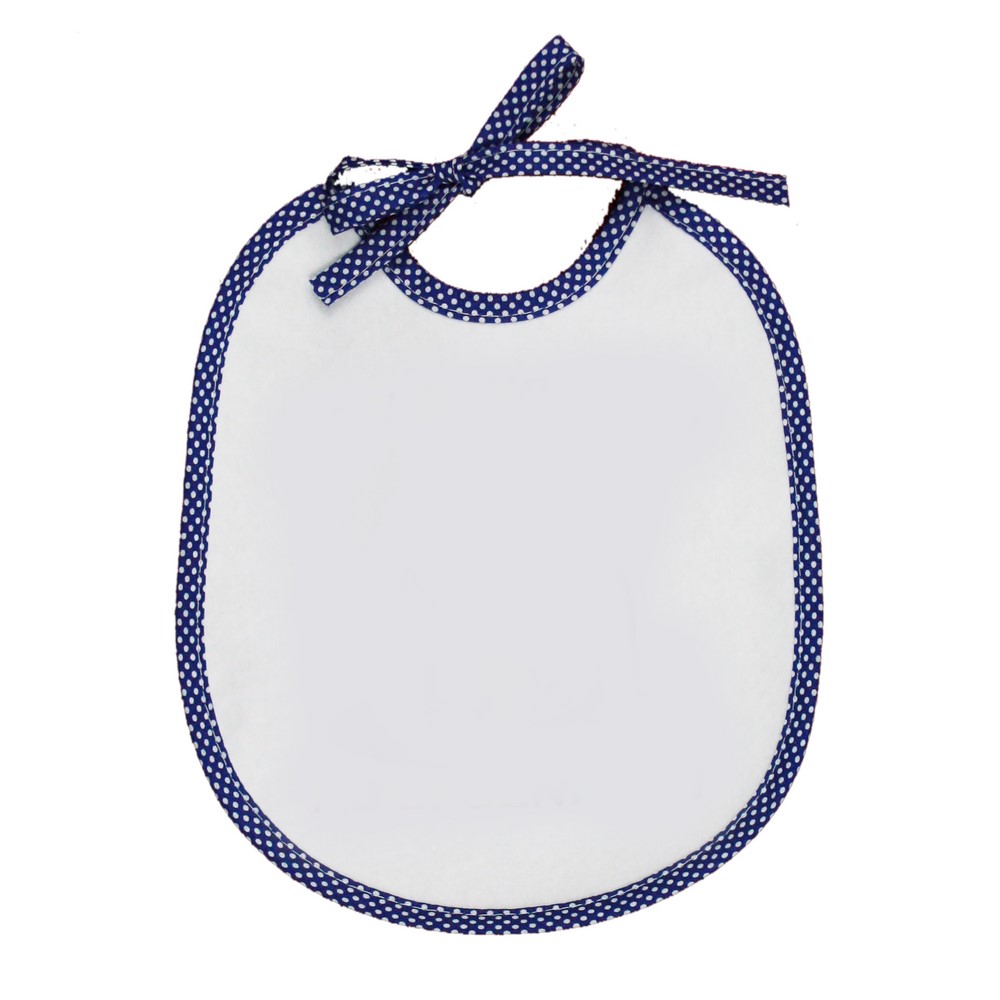 Bavaglino con laccetti mis.20x24 bianco con sbieco pois