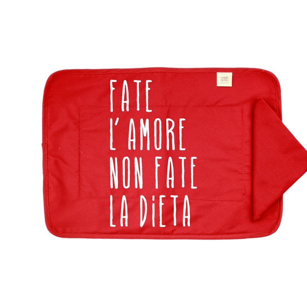 Set prima colazione NATALE: tovaglietta imbottita con TRANSFER spiritosi+tovagliolo