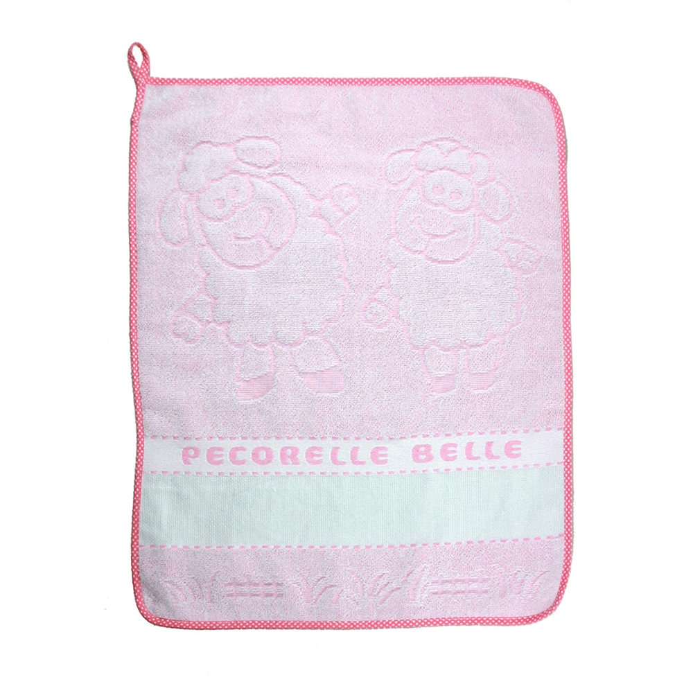 Asciugamano PECORELLE cm.40x50 in spugna con fascia da ricamare