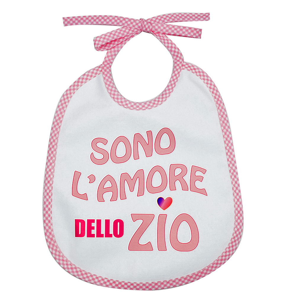 Bavaglino LE FRASI.. cm.20x24 con laccetti