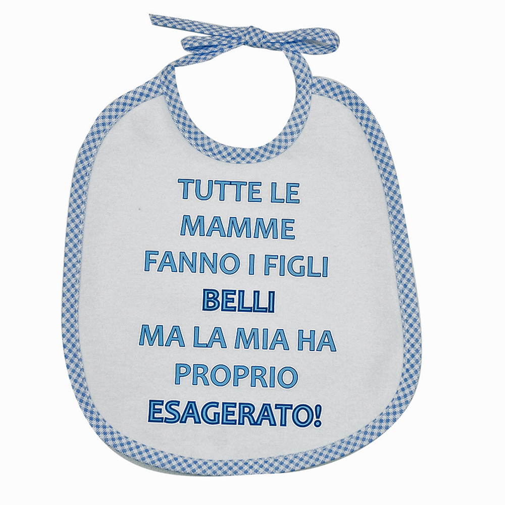 Bavaglino LE FRASI.. cm.20x24 con laccetti