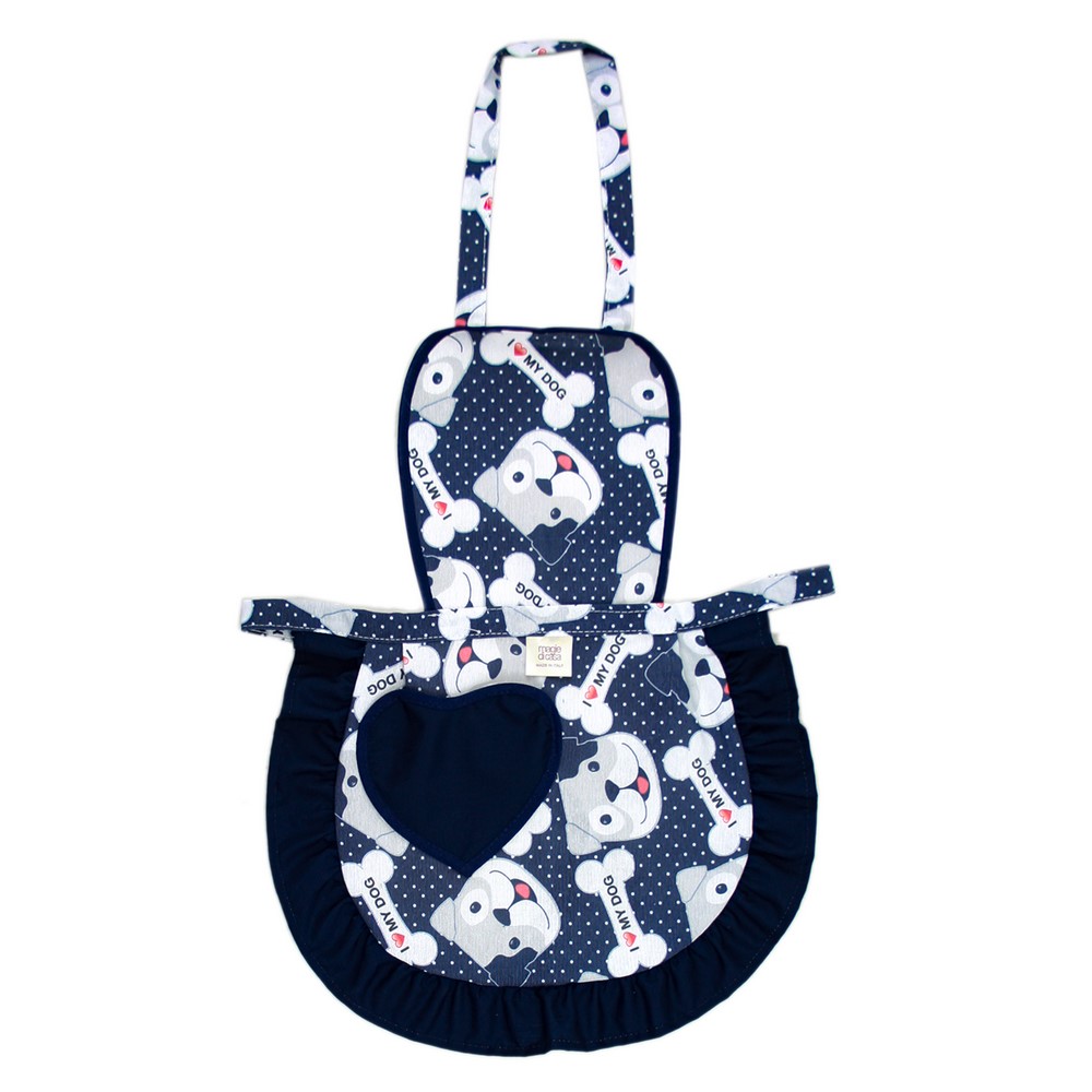 Grembiulino FABRIZIO cm.39x50 con pettorina con tasca a cuore