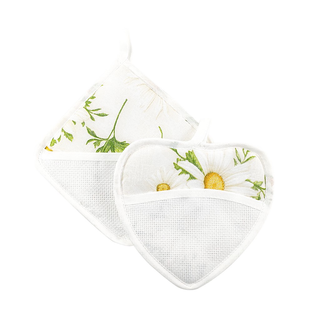 Presina SPRING SUMMER cuore e quadra con tasca in etamine da ricamare