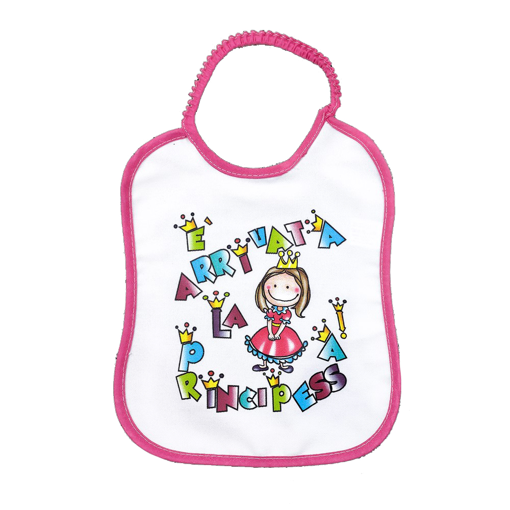 Bavetta baby SMILE cm.22x26 con elastico - stampate con transfer con frasi spiritose