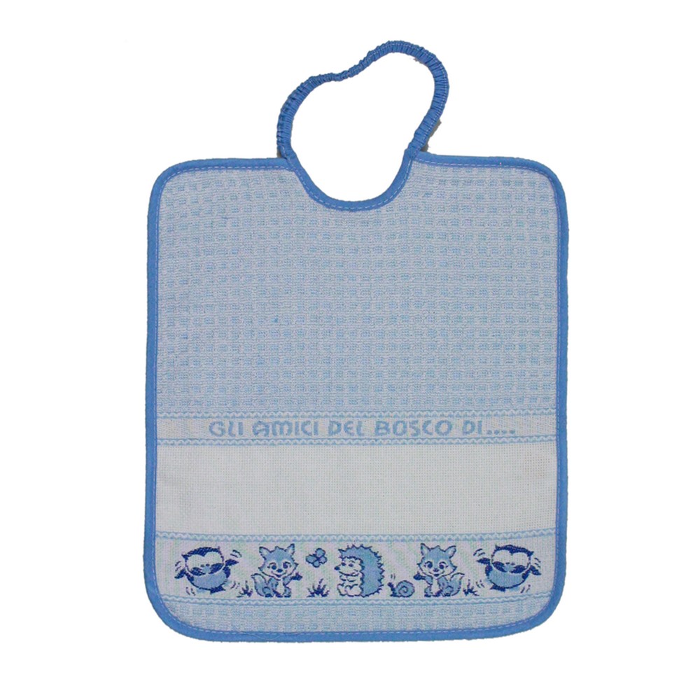 Bavaglino AMICI DEL BOSCO cm. 28x32 con etamine per ricamo