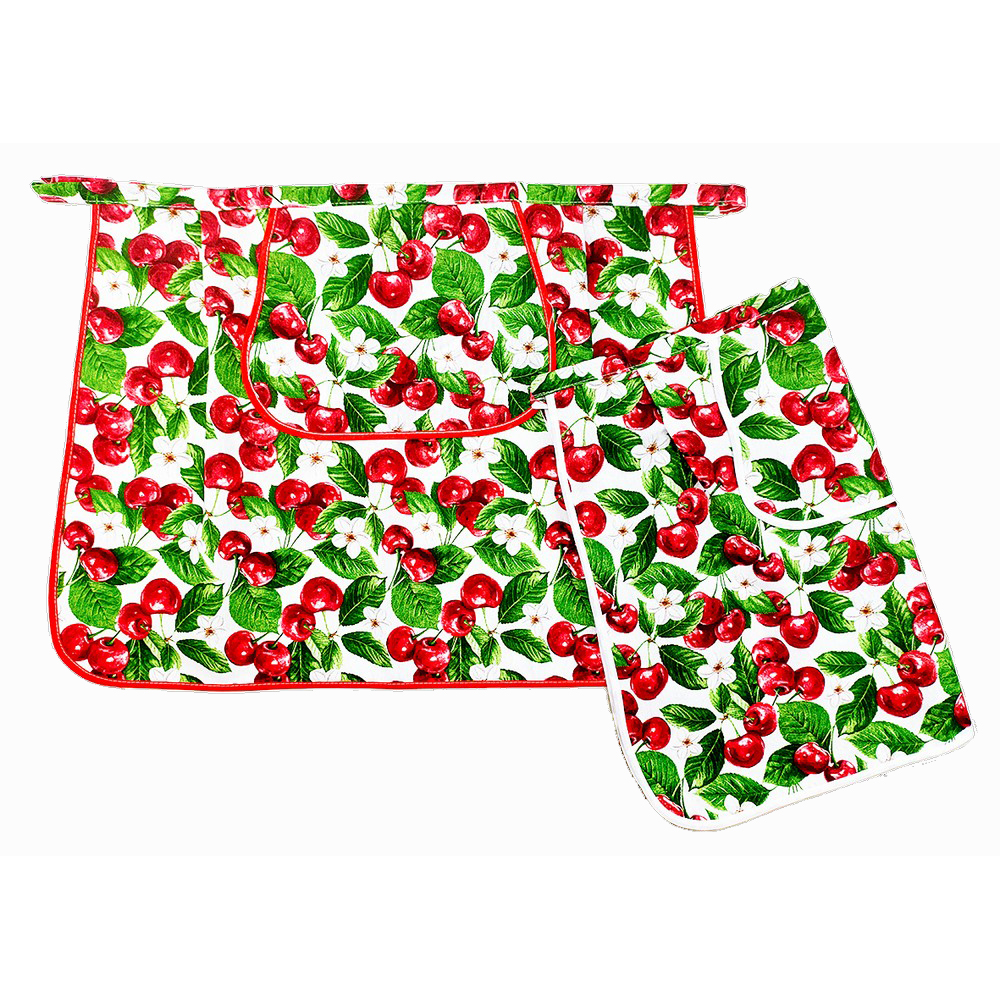 Grembiuli a vita SUMMER CHERRY cm.50x75 con tascone