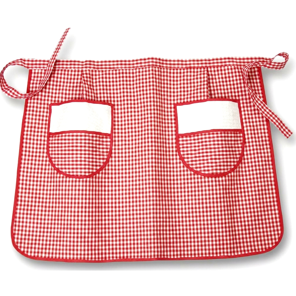 Grembiule a vita ZARA cm.57x68 con 2 tasche e fascia in etamine da ricamare
