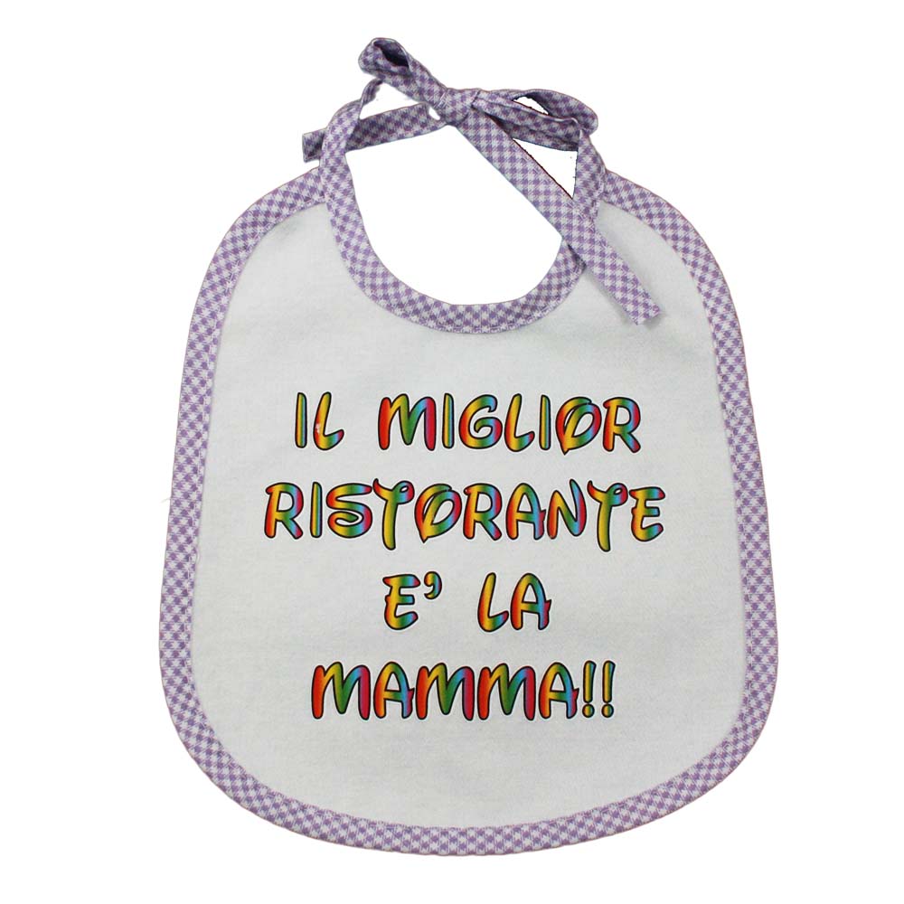 Bavaglino LE FRASI.. cm.20x24 con laccetti