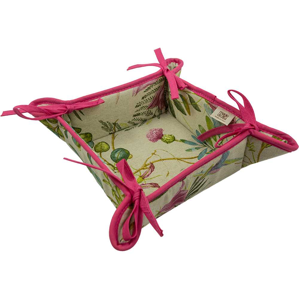 Portapane imbottito NATURA cm.20x20 con laccetti