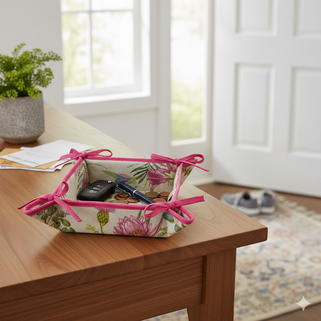 Portapane imbottito NATURA cm.20x20 con laccetti