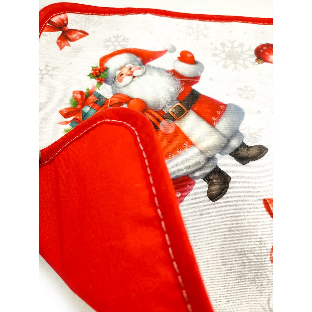 Set prima colazione SANTA CLAUS : tovaglietta imbottita cm. 35x50+tov.lo cm. 30x30