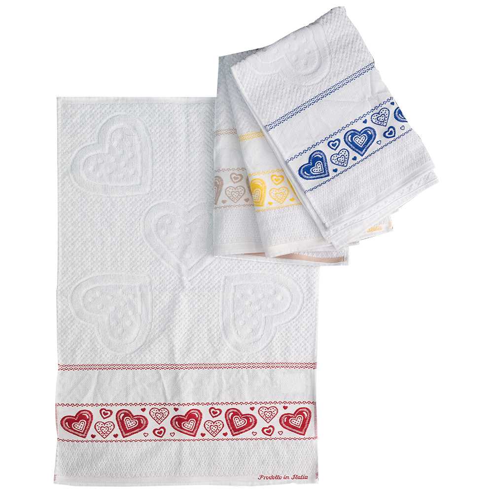 Strofinaccio da ricamare CUORE spugna cm.50x70