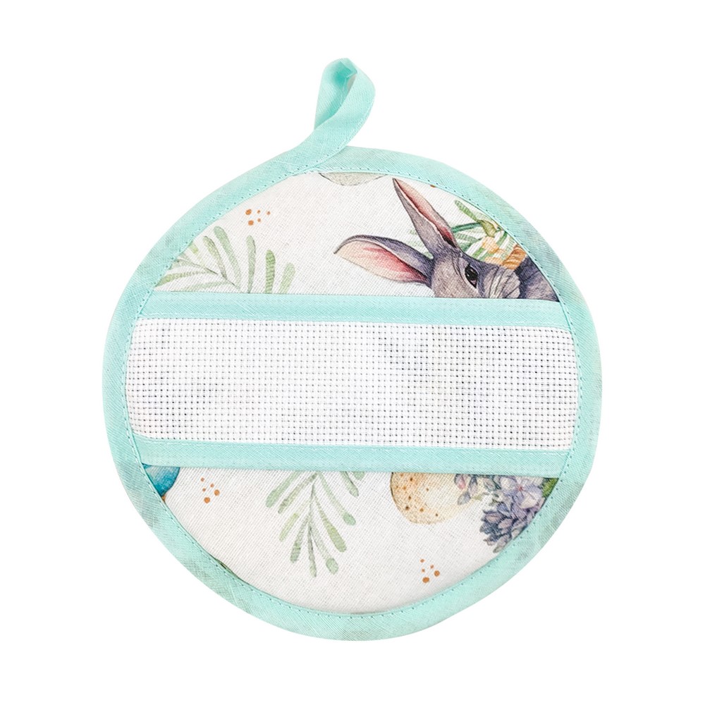 Presina tonda o quadrata con etamine per ricamo GREEN RABBIT