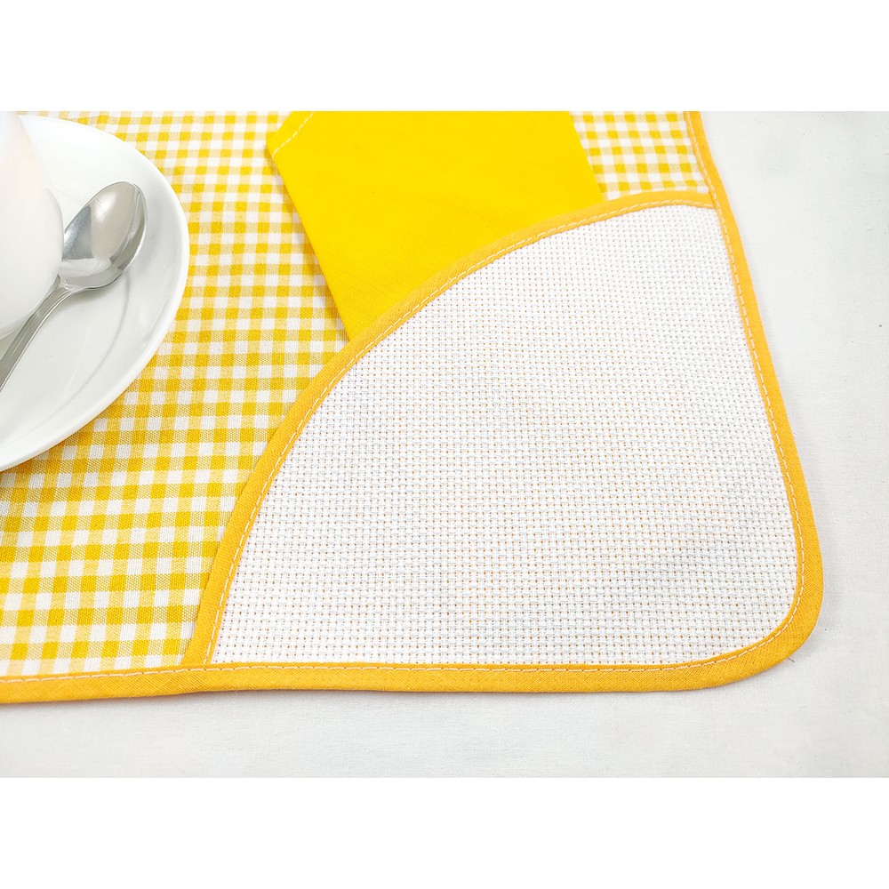 Set colazione RUBY: tovaglietta con tasca angolare in etamine + tovagliolo