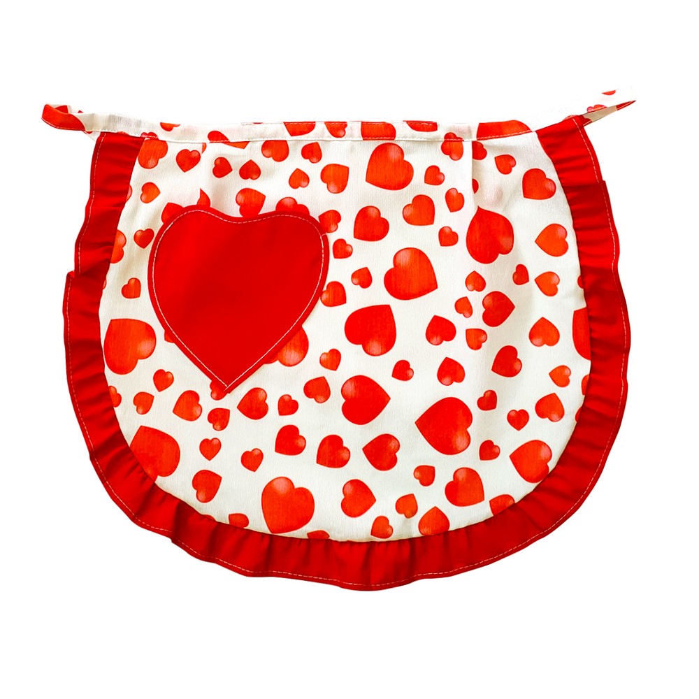 Grembiule a vita DOLCI BATTITI con tasca e volant