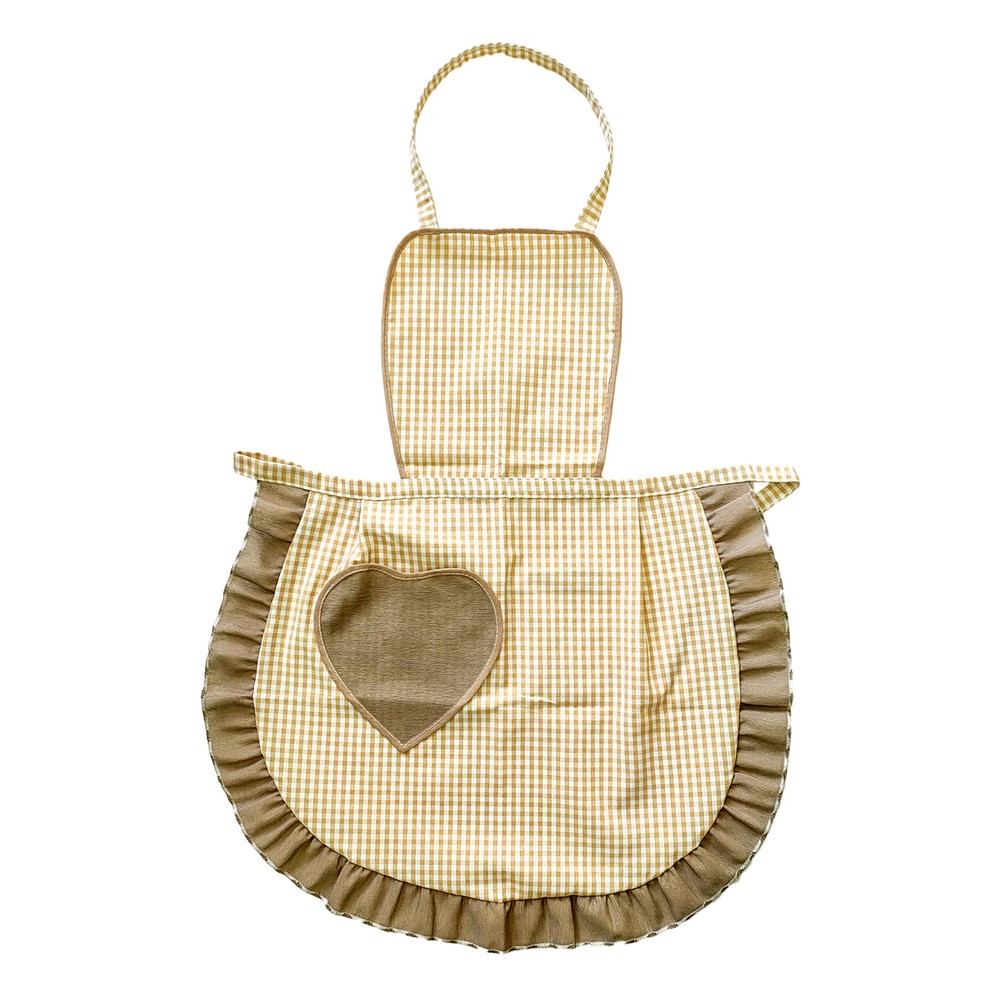 Grembiule con pettorina CUORE cm.60x80 con tasca a forma di cuore