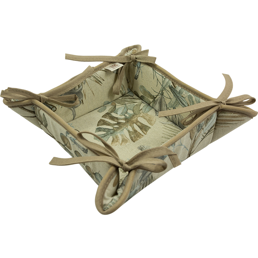 Portapane imbottito NATURA cm.20x20 con laccetti