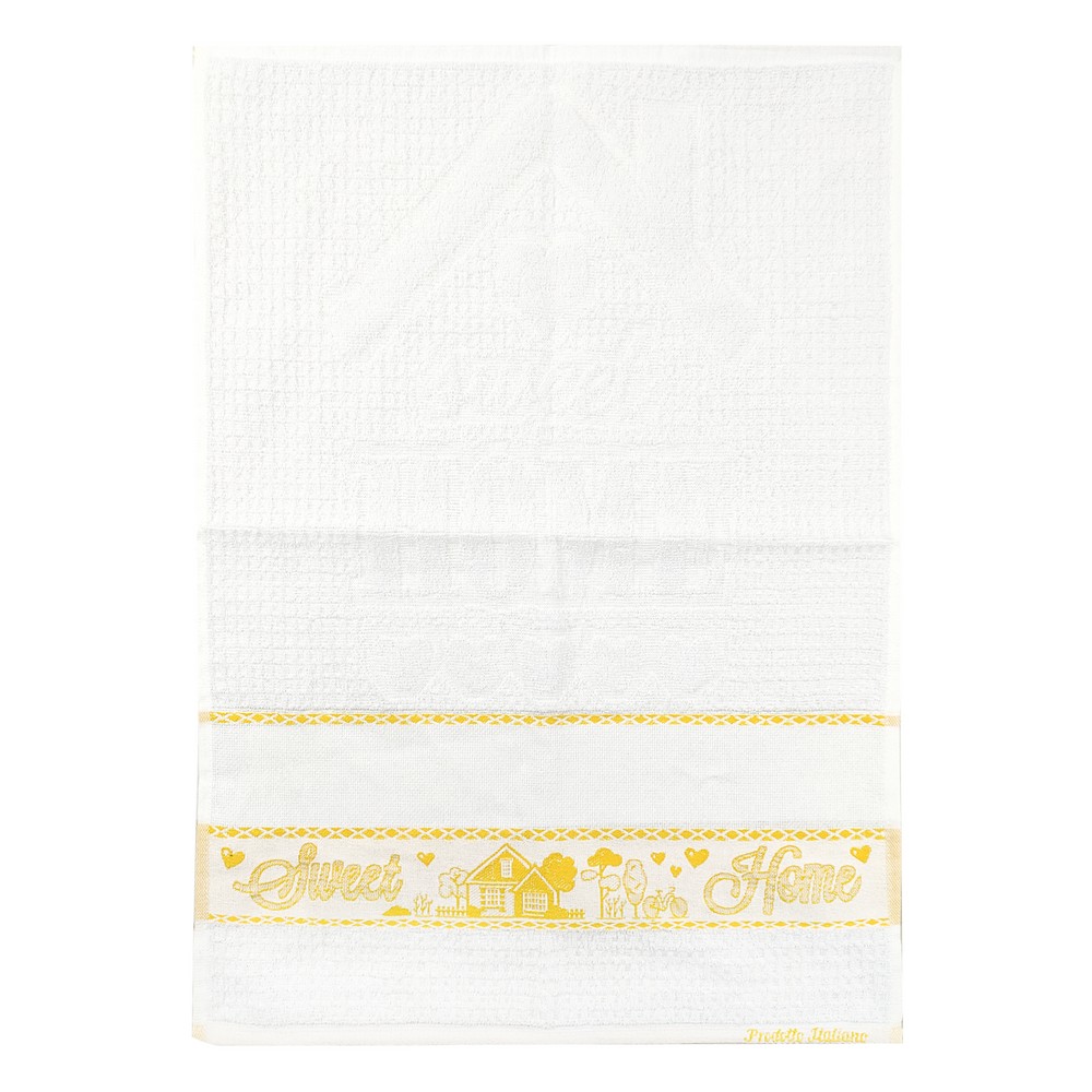 Strofinaccio spugna CASETTE cm.50x70 con inserto da ricamare