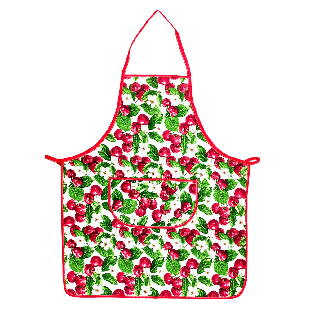 Grembiule intero  SUMMER CHERRY cm.64x75 con tascone centrale