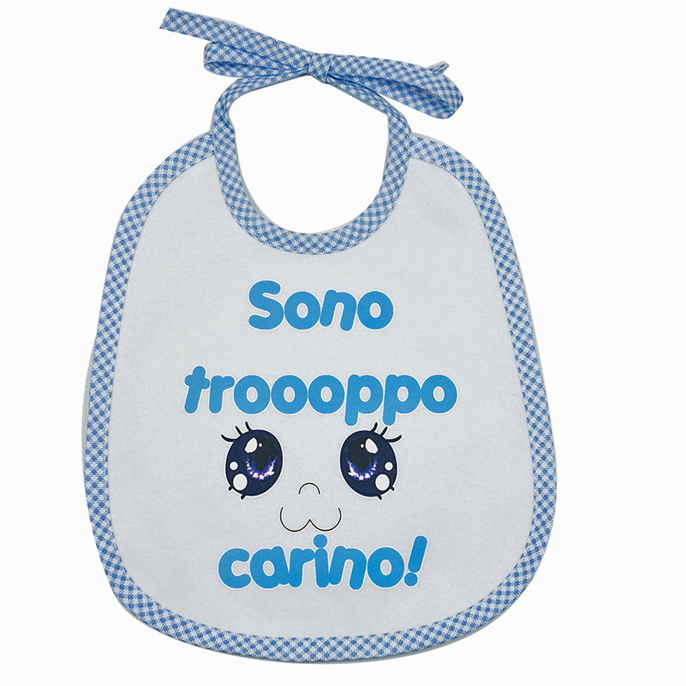 Bavaglino LE FRASI.. cm.20x24 con laccetti