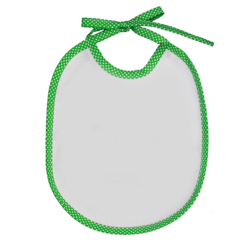 Bavaglino con laccetti mis.20x24 bianco con sbieco pois