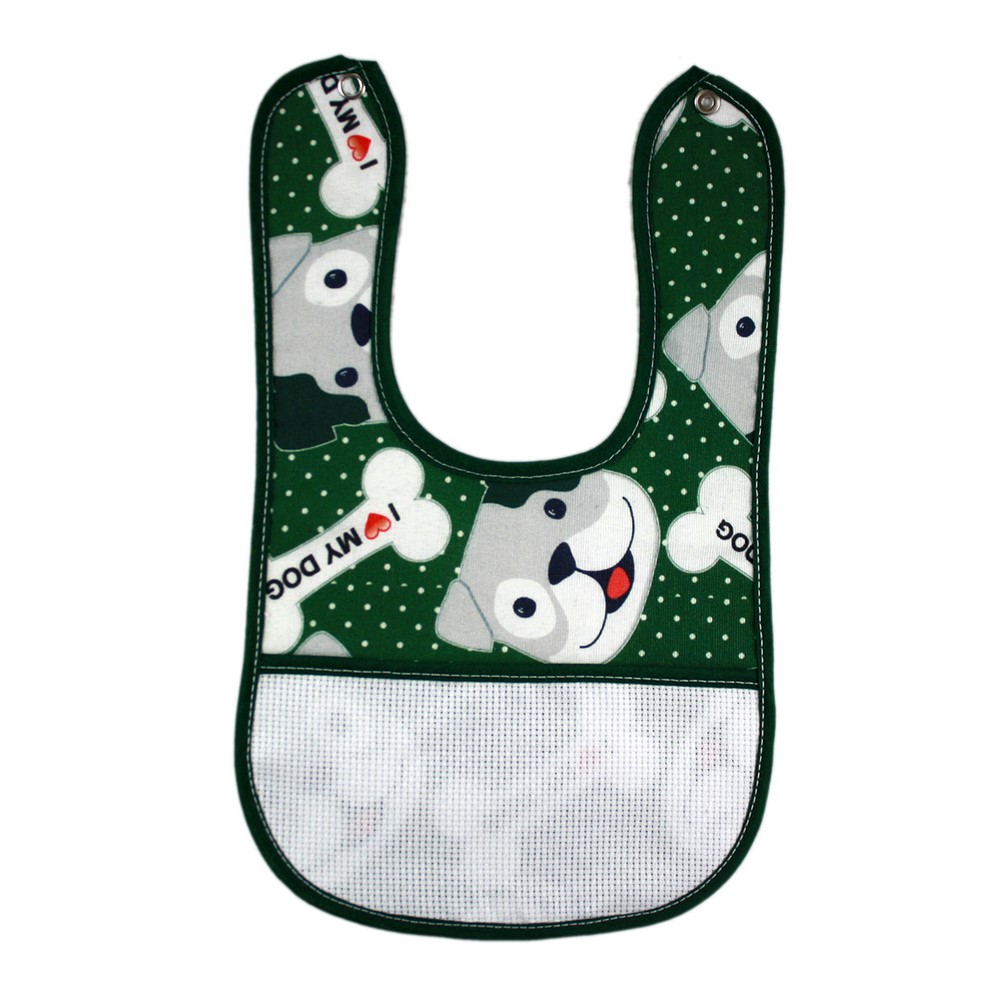 Bavaglino da ricamare RUFY cm. 18x30 con bottone